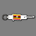4mm Clip & Key Ring W/ Full Color Flag of Uganda Key Tag